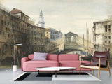 Peel and Stick Mural Vintage Style For Living Room or Bedroom - William Callow The Rialto Bridge Venice