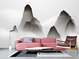 Full-Size Self-Adhesive Wallpaper – Minimalist Clouds Over Mountains Mural For Living Room Or Lounge