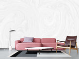 White Non-Woven Wallpaper Art Design for Living Room or Lounge Area – "White Abstraction – Modern Minimalism"