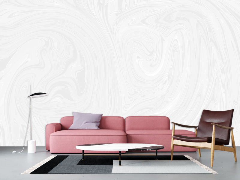 White Non-Woven Wallpaper Art Design for Living Room or Lounge Area – "White Abstraction – Modern Minimalism"
