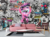 Traditional Wall Mural "Urban Style Street Art Wallpaper", Decor for Bedroom, Living Room, Teen Room 🎨