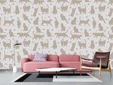 High-Quality Full-Wall Self-Adhesive Wallpaper — Decor for Office, Venue, or Bedroom "Cat Silhouettes"