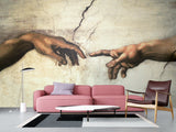Artistic Vintage-Style Peel ana Stick Wallpaper for Living Room and Bedroom – "Michelangelo: The Gesture of Creation"