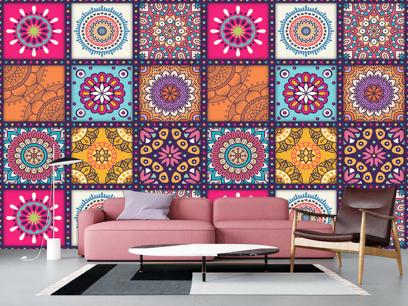 Geometric Design For Home Peel and Stick Wall Mural Mandala For Office, Bedroom, Living Room