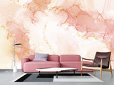 Non-Woven Photo Wallpaper For Bedroom, Living Room, Art Design “Rosea With Golden Abstraction”