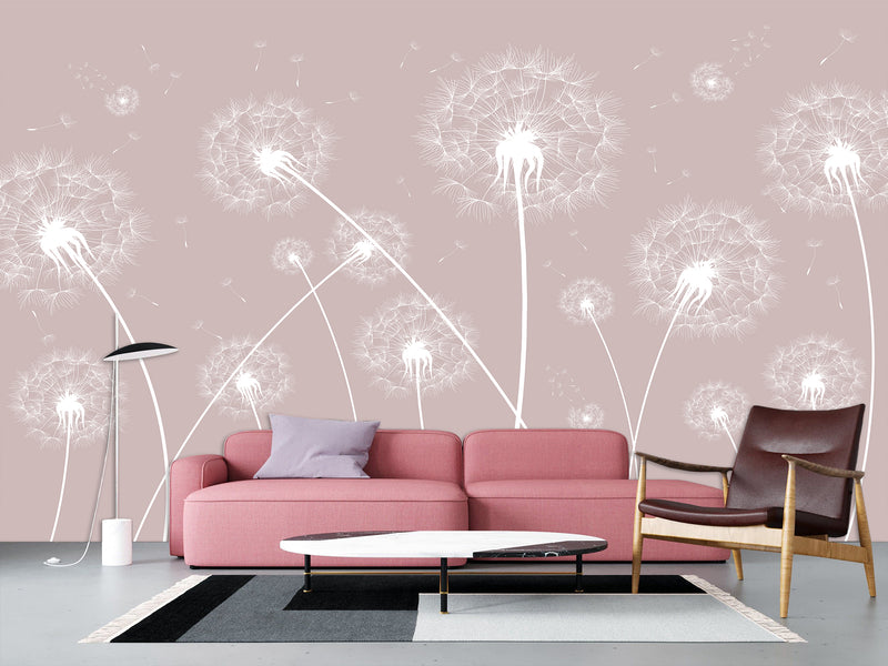 Non-Woven Minimalist Wallpaper With Dandelion Design, Photo Wallpaper For Decorating Bedroom, Living Room 🌿