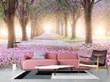 Peel and Stick Made In-House Print For Living Room, Lounge Area "Blooming Trees"