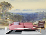 Self-Adhesive Full Wall Mural Accent French Riviera Landscape Wallpaper – Edward Lear for Living Room or Bedroom Design