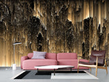 Wall mural Peel and Stick vinyl Wallpaper “Golden rain" Wallpaper for For Home decor, Bedroom