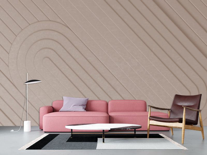 3D Beige Non-Woven Photo Wallpaper Design For Home, Stylish For Office, Bedroom, Living Room Mural “Modern In Pastel”