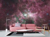 Non-Woven Wallpaper Design “Nebula with Stars” Wall Mural for Bedroom & Living Room