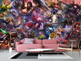 Non-Toxic, Child-Safe Traditional Wall Mural – "Heroes with Magical Powers" Anime Theme for Bedroom or Office