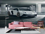 Non-Woven Wallpaper On The Wall Lamborghini Themed Wall Murals For Teen Bedroom, Kitchen, Living Room