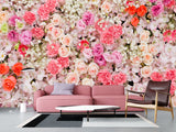 Self-Adhesive Mural Full Wall Blush Rose Art for Home or Bedroom Decor