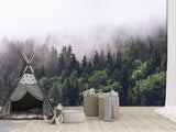 Wallpaper “Forest in the fog” Peel and Stick film Oracal for bedroom, hall, kitchen decoration