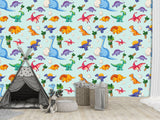 Kids Dinosaur Wallpaper For Kids – Cute Dino Print For Children’s Room Wall Decor