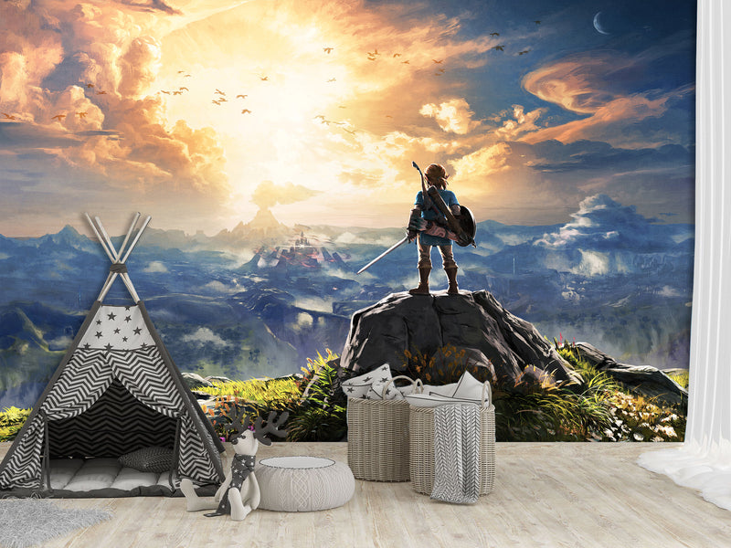 Kids wall mural self-adhesive vinyl “Zelda“, 3d wallpaper for Kids room