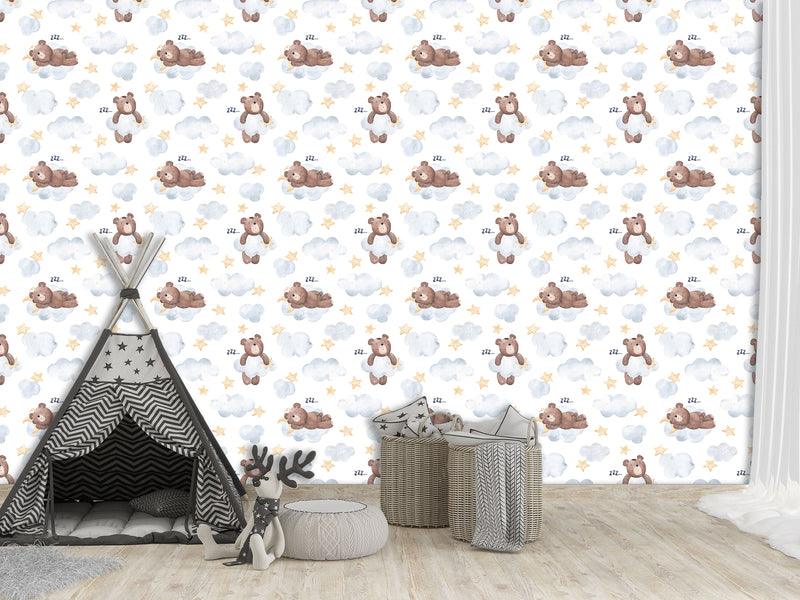 Mural For Kids On The Wall Calm Wall Design – “Dreamy Bears” For Kids’ Room
