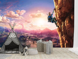 3D Non-Woven Mural Adventure Kids Wallpaper – Zelda on the Cliff | Full Wall Mural for Playroom or Gaming Room