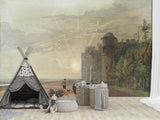Non-Wowen Wallpaper Paul Sandby "The north terrace of windsor castle looking east at sun" Vintage Style Photo Wallpaper For Living Room And Bedroom