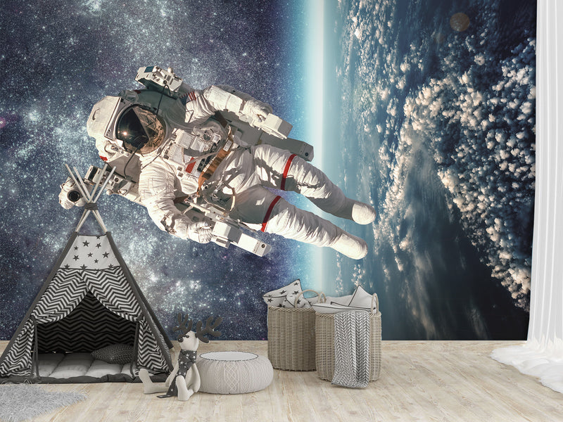 Self-adhesive Mural with a pattern for a teenager, photo wallpaper “Cosmonaut”