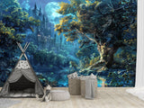Modern Non-Woven Photo Wallpaper for Kids' or Teen Room – "Enchanted, Magical Castle" Mural