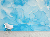 Vinyl Wallpaper Peel and Stick Abstract Wallpaper for Apartment Design Full-Wall Mural for Living Room and Hall "Intertwining of Blue and Gold" ✨