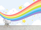 Mural for kids on the wall Self-Adhesive Wallpaper“flying rainbow”, photo wallpaper 3d with a pattern