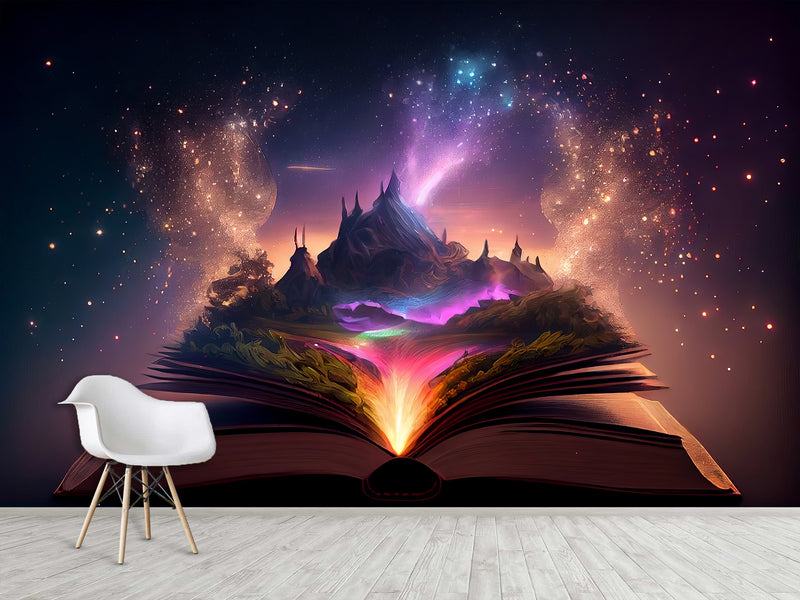 Fairy-Tale Living Room, Kids' Room Traditional Wallpaper To Inspire Imagination And Creativity "Opening The Book Of World Secrets" 📖✨
