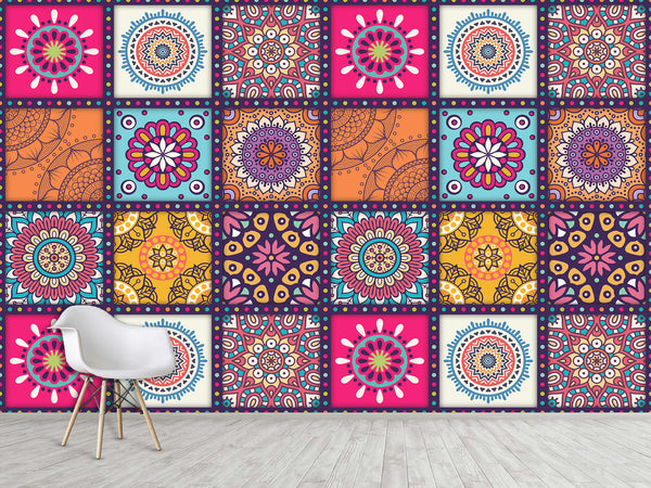 Geometric Design For Home Peel and Stick Wall Mural Mandala For Office, Bedroom, Living Room