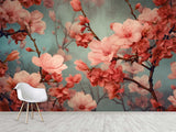 Floral Print 3D Non-Woven Photo Wallpaper for a Cozy Living Room or Bedroom – "Blooming Sakura"