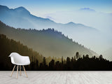 Nature-Themed Wallpapers – Full Wall Print,Peel and Stick Wall Murals for Creating Cozy Atmosphere "Mountain Silhouettes" for Living Room, Bedroom 🌄