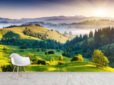 Self-Adhesive Eco Wallpaper For Bedroom, Living Room "Beauty Of The Carpathian Mountains"
