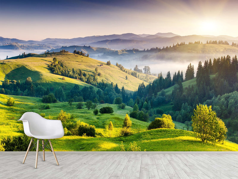 Self-Adhesive Eco Wallpaper For Bedroom, Living Room "Beauty Of The Carpathian Mountains"