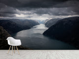Non-Woven Mural Nature-Inspired Fjord Wallpaper – Scenic Wall Mural For Bedroom Or Living Room