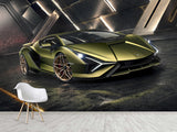 Peel and stick Wall Mural Inspired by LAMBORGHINI – Bold Wallpaper for Room, Garage or Gym