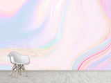 Abstract Peel And Stick Wallpaper For Living Room, Creating Comfort In Space, Abstract Pastel Waves For Office, Bedroom, Full Wall Art Print Mural 🎨