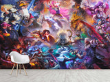 Epic Anime-Style Vinyl Wallpaper Peel and Stick – "Epic Character Battle" Design for Office, Bedroom, or Studio