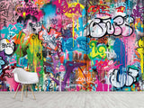 High-Quality Self-Adhesive Wallpaper – Accent Wall for Lounge Area or Creative Studio Mural – "Street Art – Graffiti"