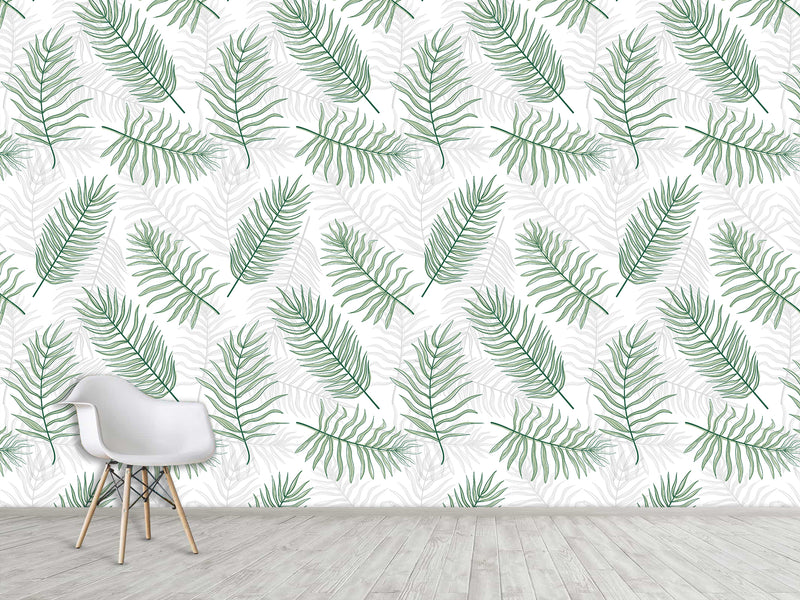 Traditional Wall Murals "Palm Leaves On White Background"  Unique Print For Bedroom  Living Room Kids Room🌿