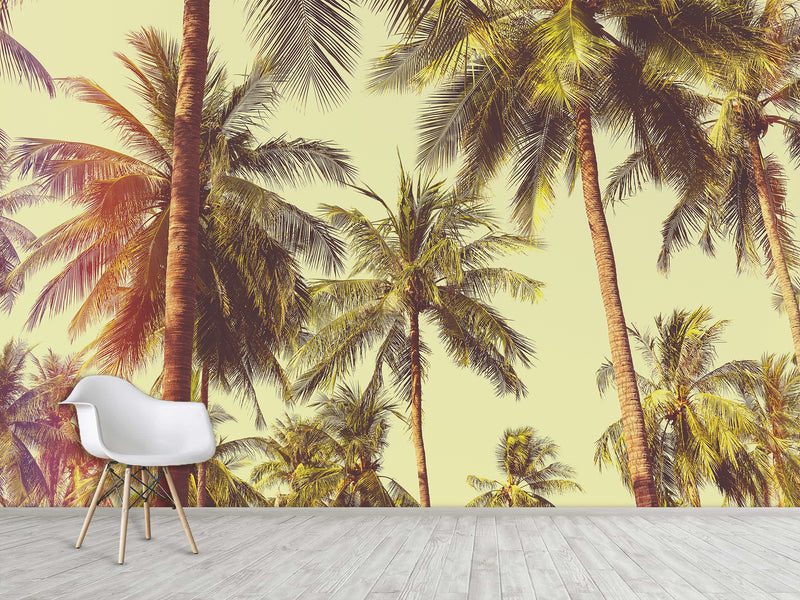 Self-Adhesive Wall Mural Print of Los Angeles Palm Trees for Living Room or Bedroom