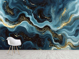 Incredible Design Accent Wall Self-Adhesive Wallpaper For Creative Office Or Living Room Design "Blue Domination"