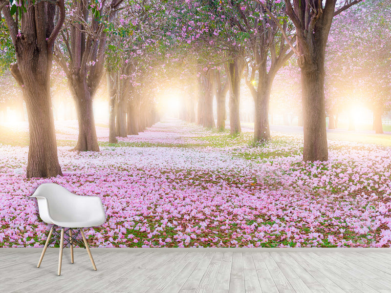 Peel and Stick Made In-House Print For Living Room, Lounge Area "Blooming Trees"