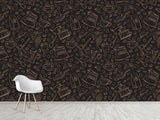 Themed Vinyl Wallpaper Peel and Stick Mural for Coffee Lovers, Perfect for Kitchen, Cafés, Dining Room, Office 'Coffee Art' ☕
