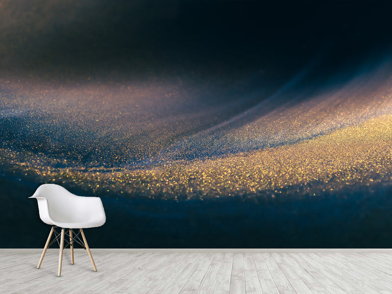 ✨Abstract Style Design for Space Decoration Peel and Stick Mural "Golden Wave" for Kitchen, Hall, Art Space