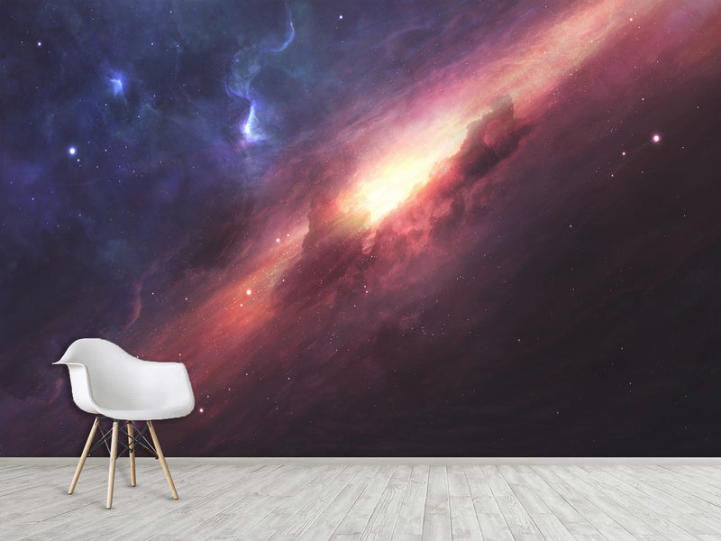 Peel and Stick Wall Mural Full-Wall Photo Wallpaper "Cosmic Nebula" Design For Bedroom Or Living Room
