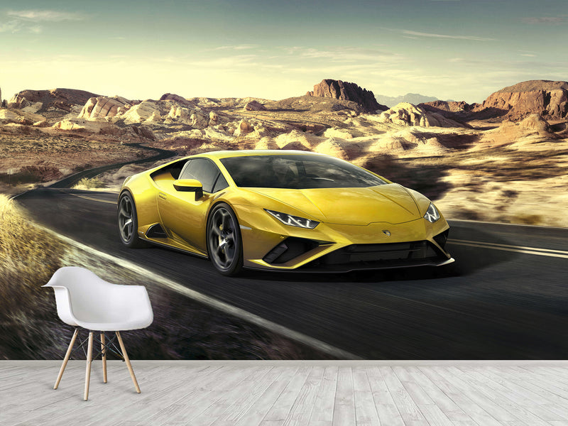 Full-Size Traditional Wallpaper – Lamborghini Wall Mural for Teen Bedroom Kitchen & Living Room