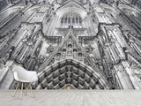 Architectural Print Self-Adhesive Wallpaper Mural – Full Wall Decor for Living Room or Bedroom, "Upward View of a Temple Building"