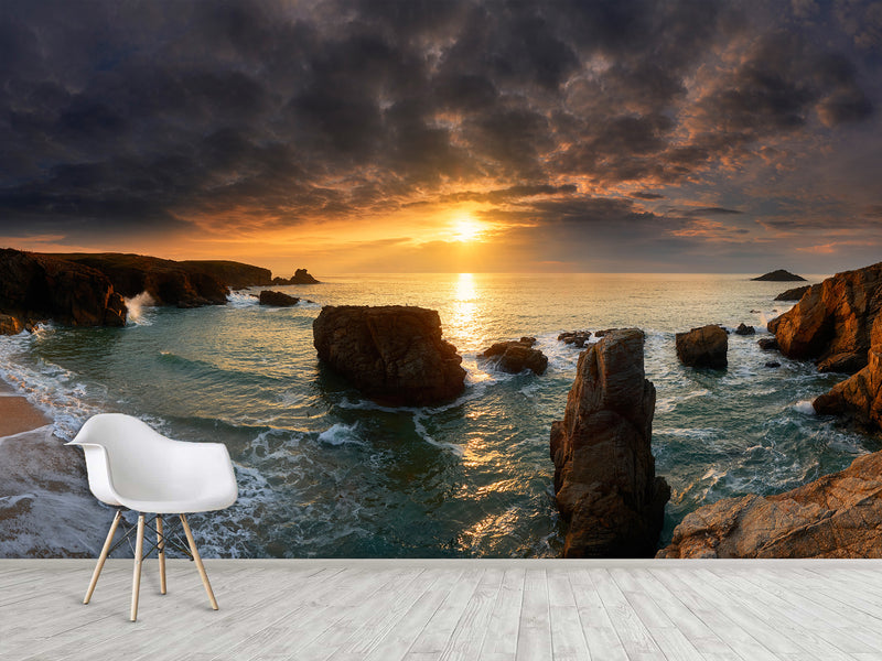 🏞️Natural Print For Comfort Traditional Wall Murals "Bay Of Biscay Near Italy" For Office, Bedroom, Study 🏞️