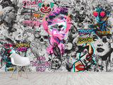 Traditional Wall Mural "Urban Style Street Art Wallpaper", Decor for Bedroom, Living Room, Teen Room 🎨